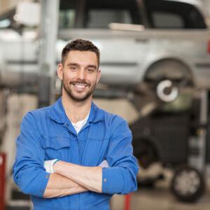 A male automotive technician